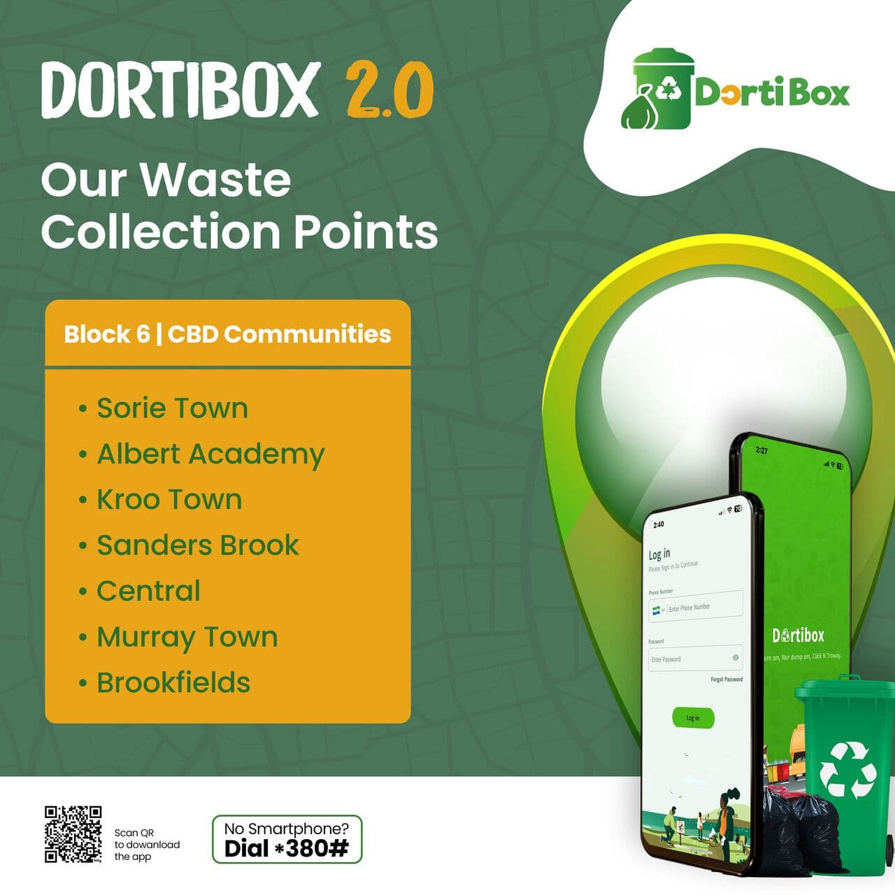 DortiBox collection points across Freetown